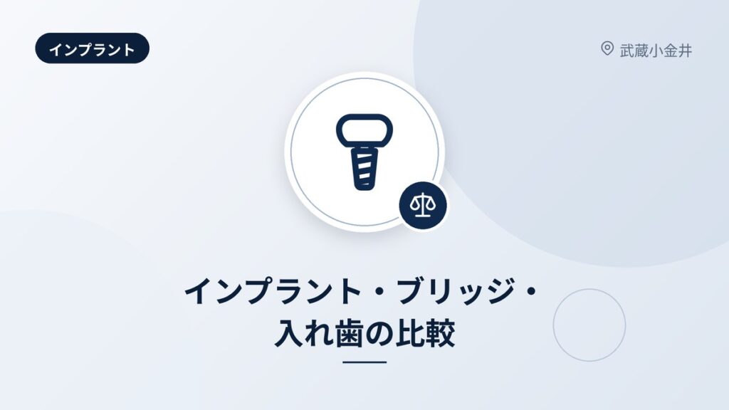 インプラント・ブリッジ・入れ歯の比較
